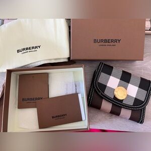 Burberry small check folding wallet